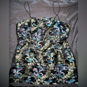 Dragon Pattern Multicolored Mini Dress